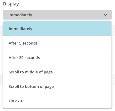 display pop-up Mailchimp