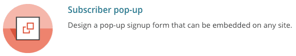 Subscriber pop-up Mailchimp
