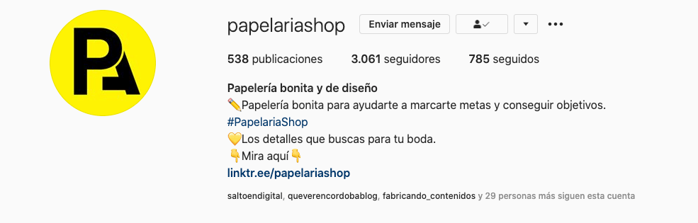 Nombre de usuario de Instagram