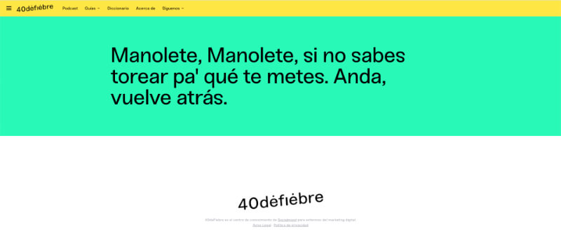 40 de fiebre error 404