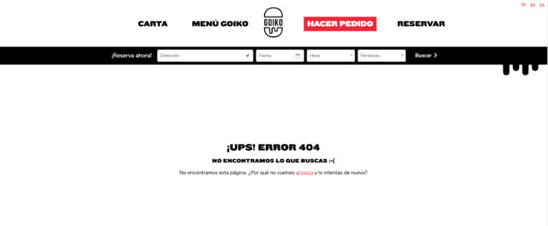 Goiko Grill error 404