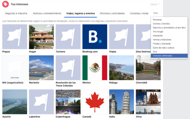 Intereses Facebook