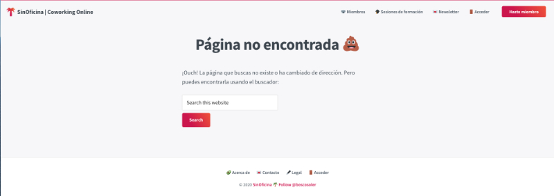 Sin oficina error 404