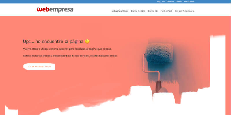 Webempresa error 404