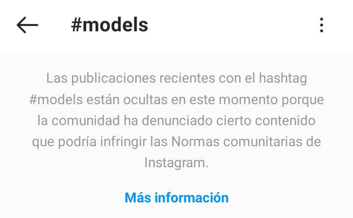 Hashtag prohibido Instagram