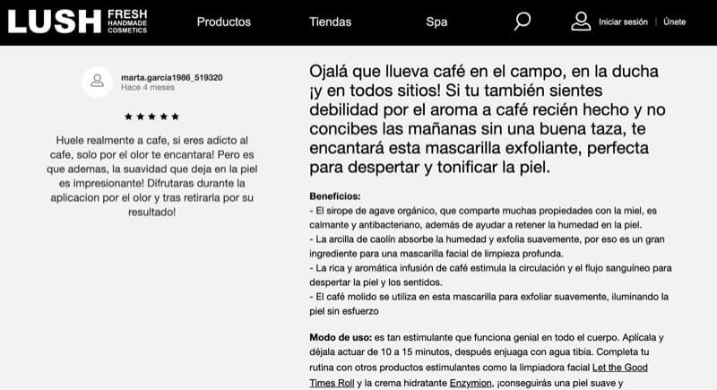 descripcion del producto ecommerce