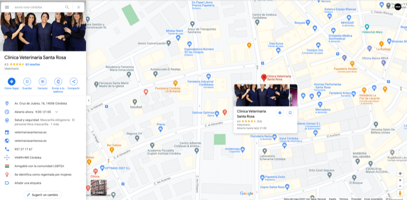 Negocios en Google Maps