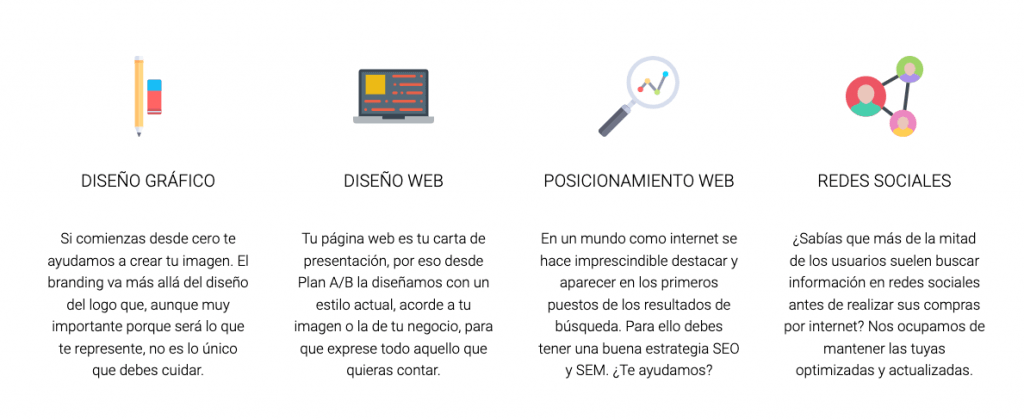 Servicios página inicio